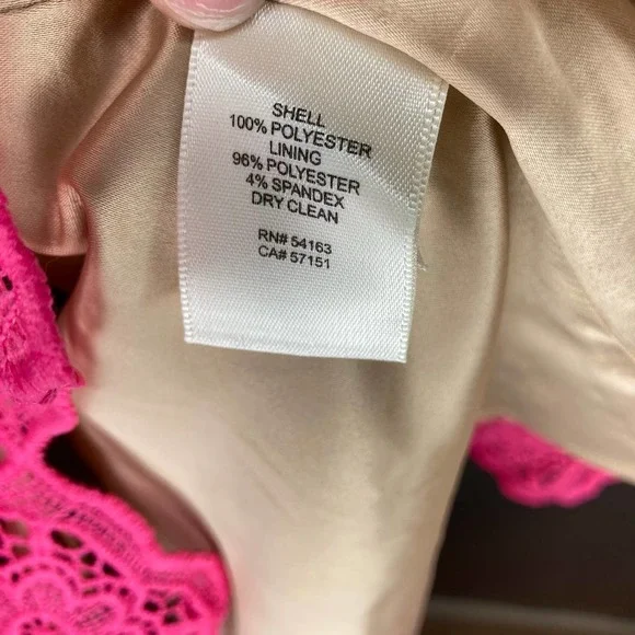 NWT Eliza J Sleeveless Lace Scalloped Hem Shift Dress In Hot Pink Size 0 - Picture 8 of 10